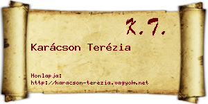 Karácson Terézia névjegykártya